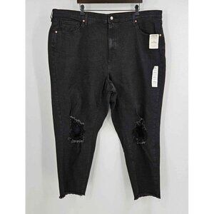 New Signature Gold Levi Strauss 90s Black Distressed Moms Jeans Super Stretch 24